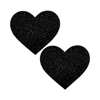 91318_Neva Nude Black Malice Queen Status Plus Size Black Glitter Heart Nipple Pasties