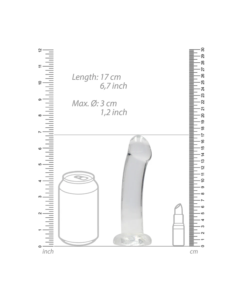 RealRock Crystal Clear Non-Realistic 7 in. Dildo With Suction Cup Clear 2